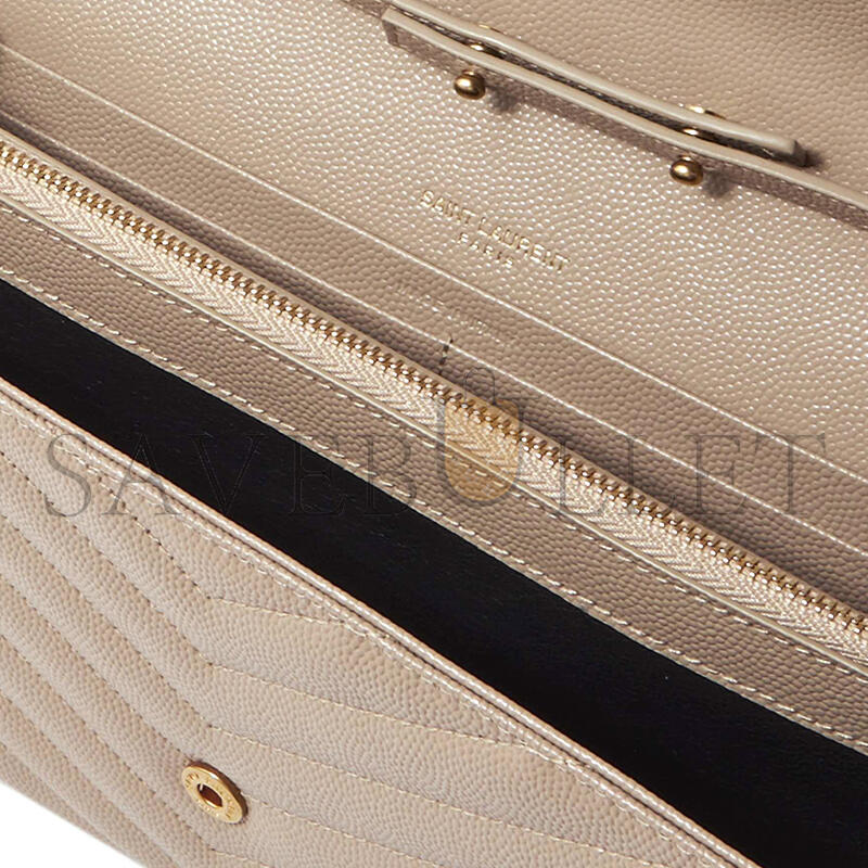 YSL CASSANDRE CHAIN MATELASSÉ TEXTURED-LEATHER WALLET (22.5*14*4cm)